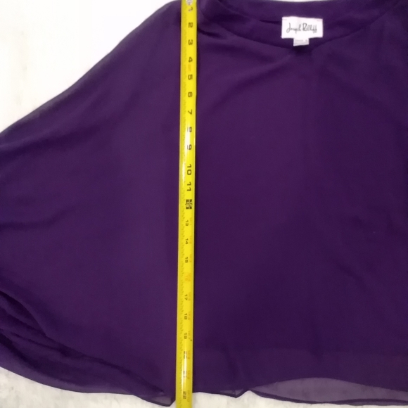Joseph Ribkoff deep purple batwing sleeve blouse - Picture 5 of 6